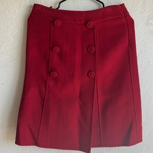 Red vintage talbots pleated skirt with buttons
